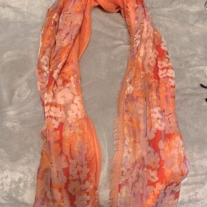 Peach floral scarf